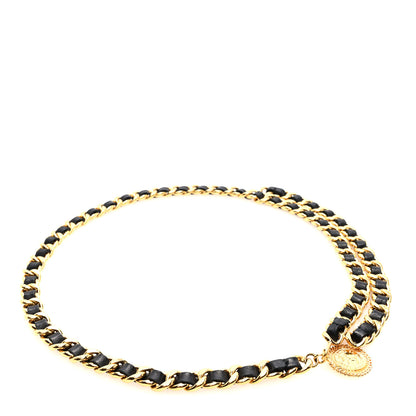 Chanel Lambskin Chain CC Medallion Belt Black Gold 1 of 3