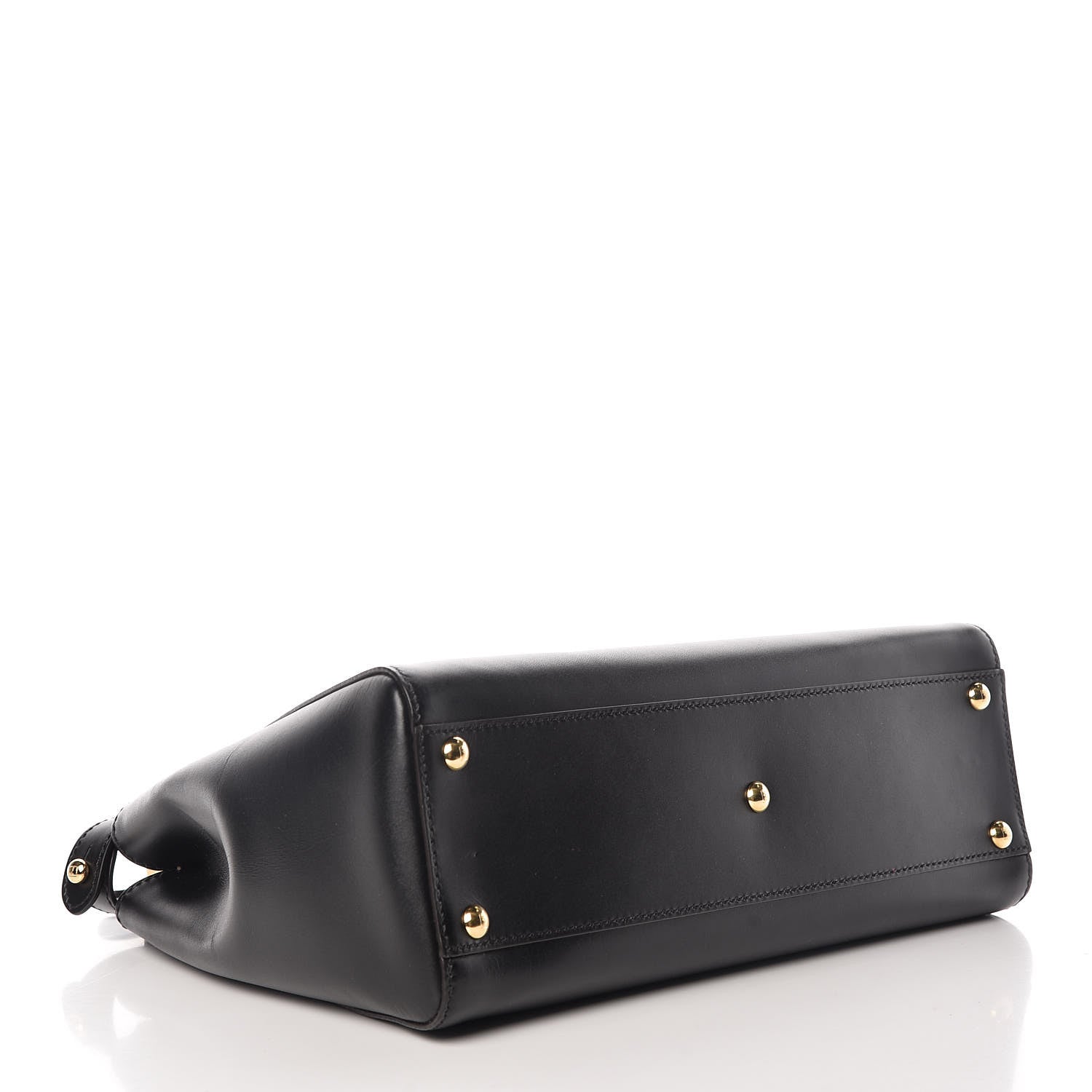 Fendi Vitello Morgan Fabric Jacquard Pequin Medium Peekaboo Iconic Satchel Black Tobacco 5 of 11