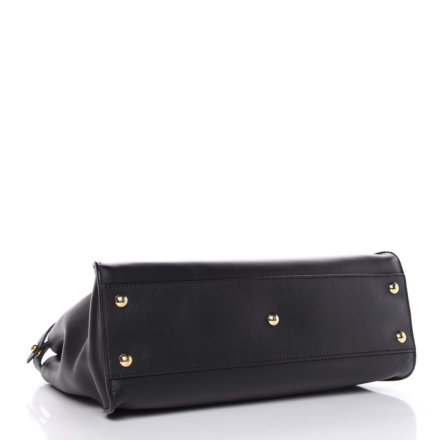 Fendi Vitello Seta Shiny Nappa Medium Peekaboo Iconic Satchel Black 4 of 9