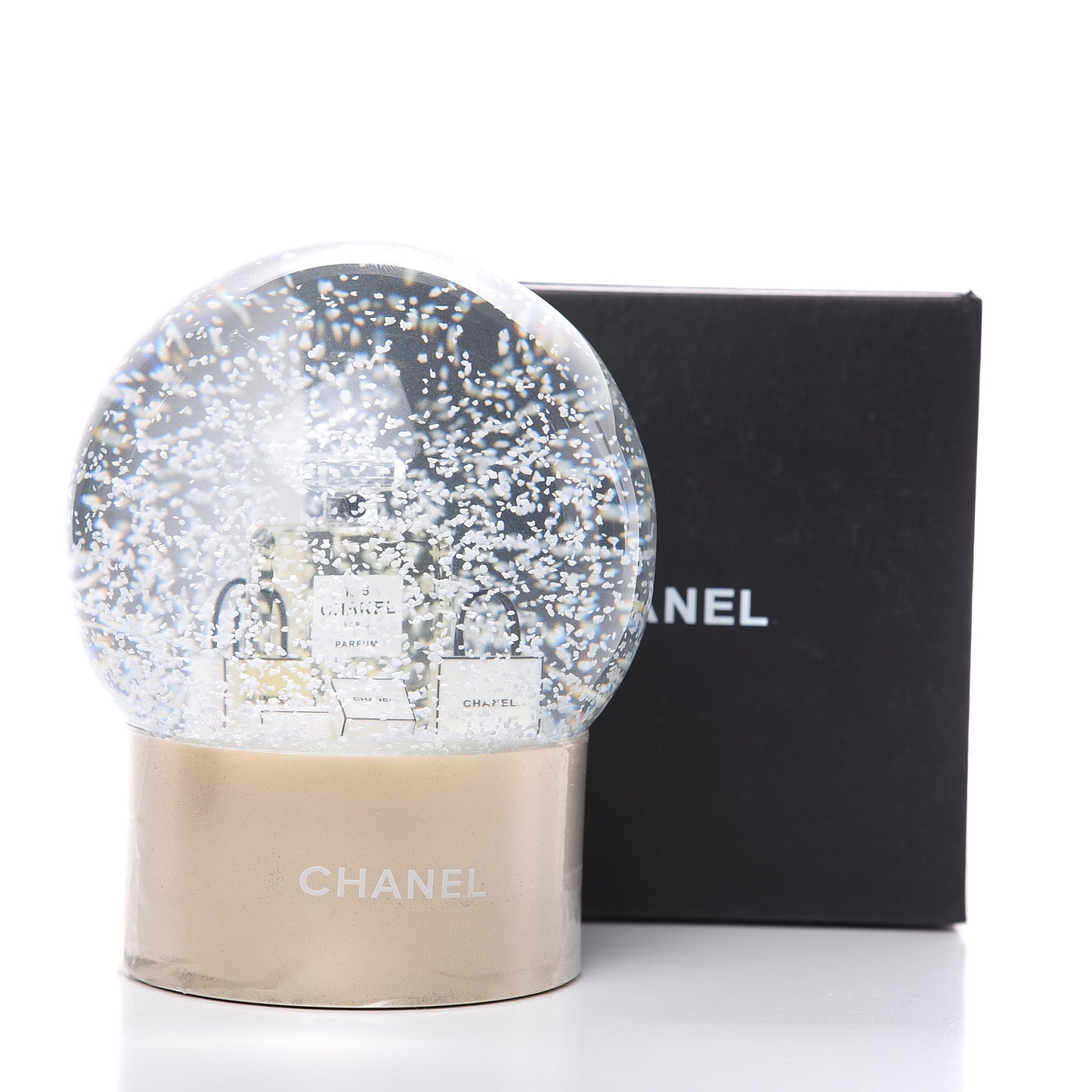 Glass N°5 Perfume Bottle Snow Globe