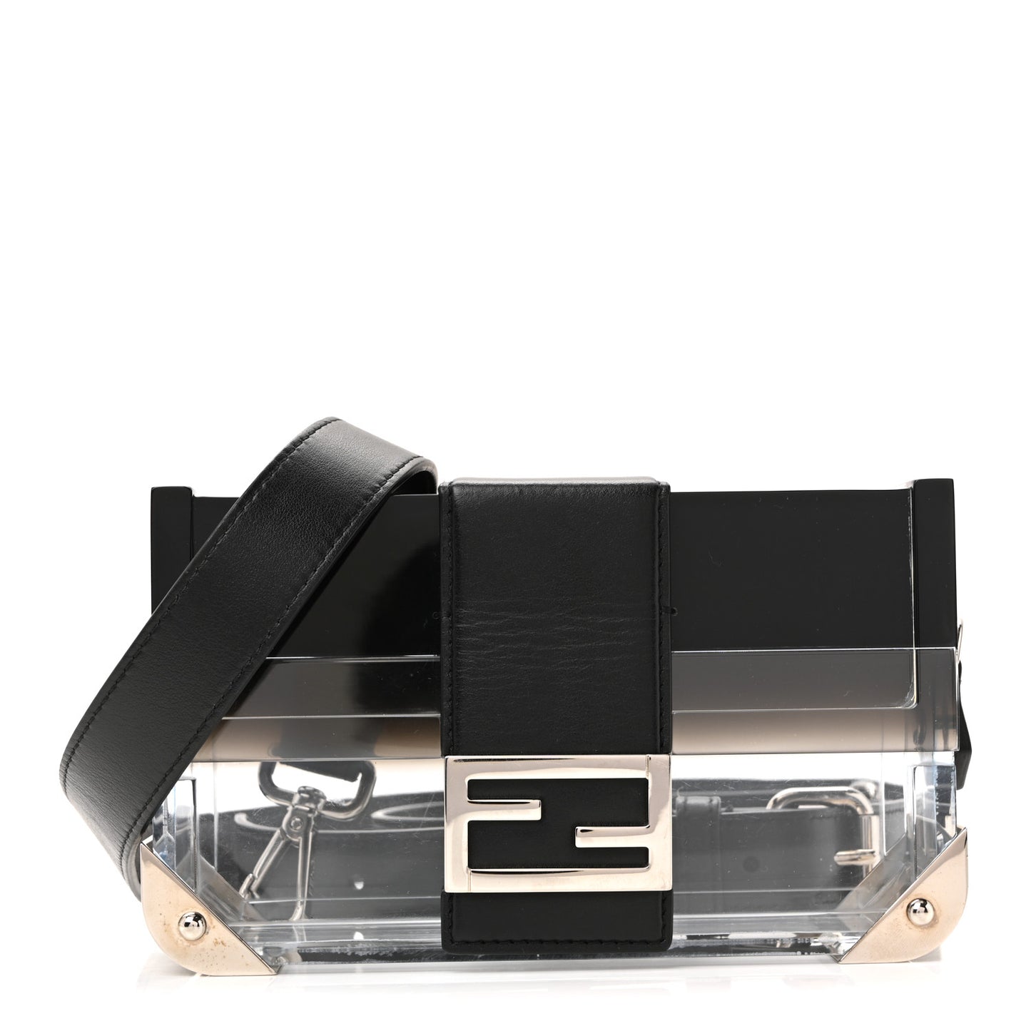 Plexiglass Vitello Mini Baguette Trunk Black Transparent