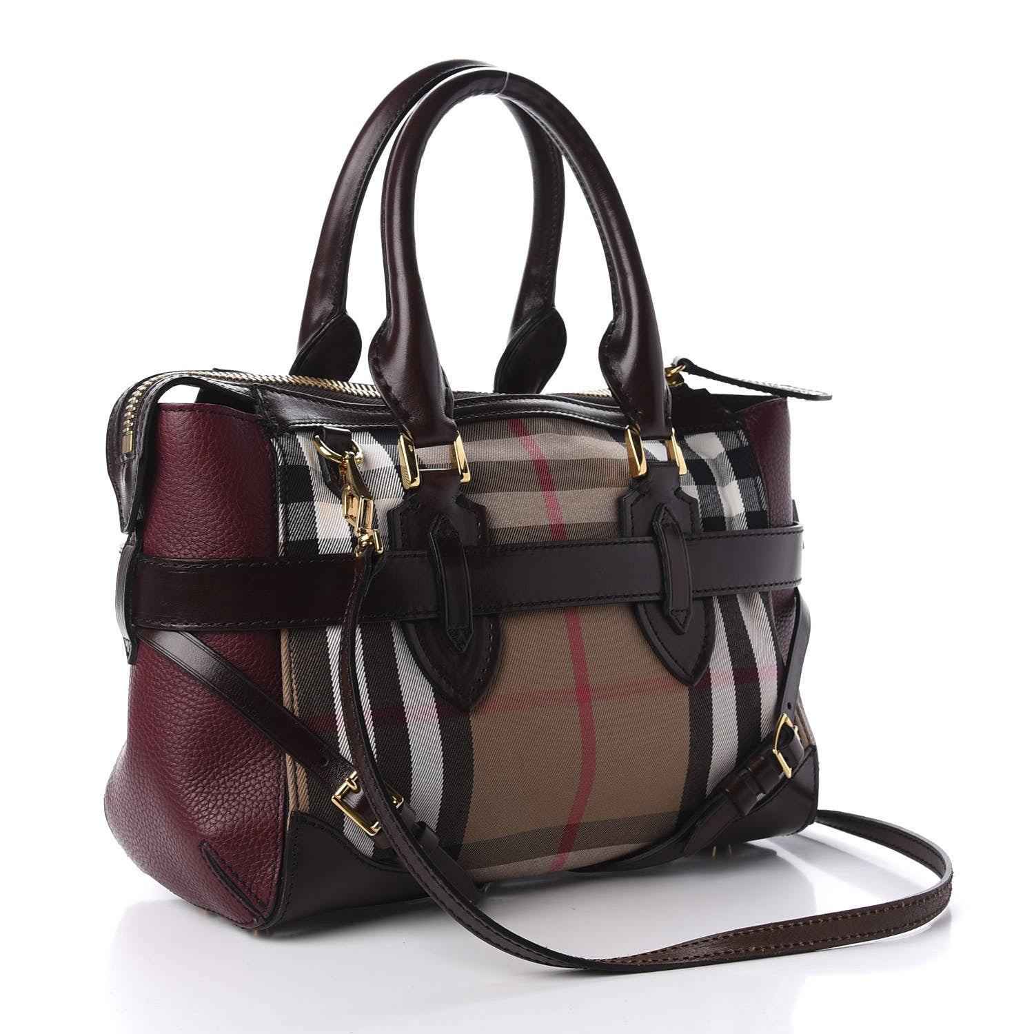 Burberry House Check Small Gladstone Deep Claret 3 of 11