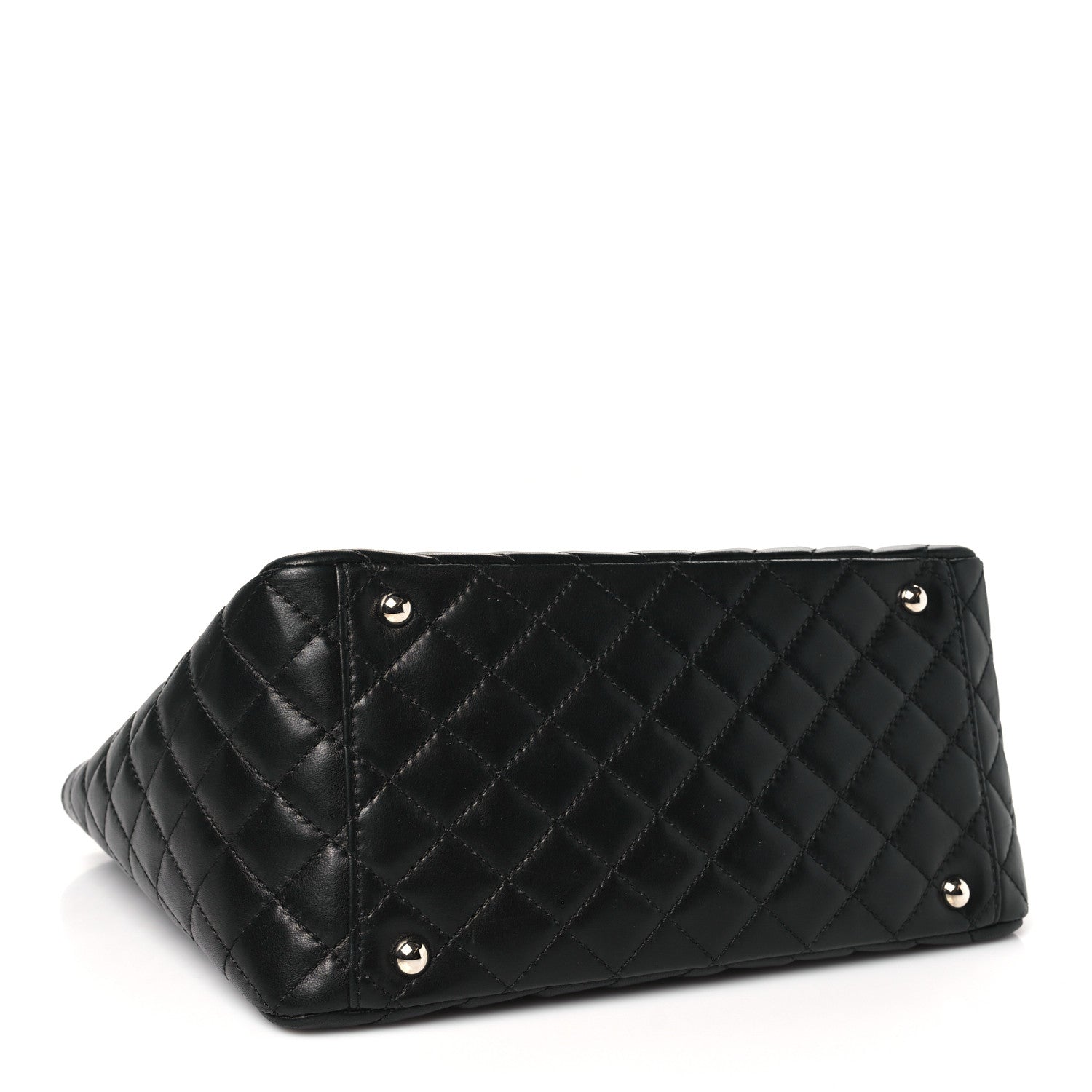 Chanel Lambskin Surpique Chevron Quilted Tote Black 4 of 11