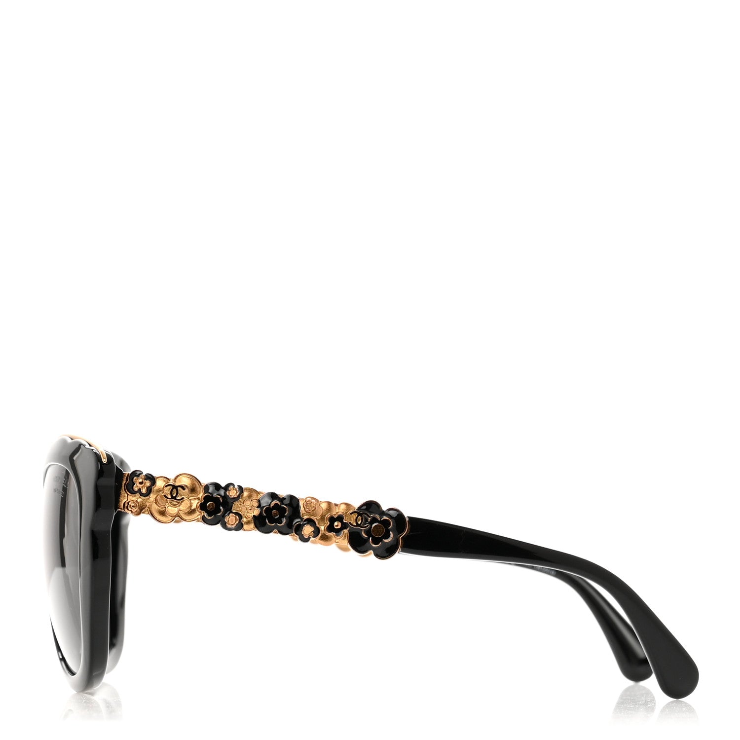 Chanel Acetate Polarized Bijou Cat Eye Sunglasses 5354 Black 3 of 6