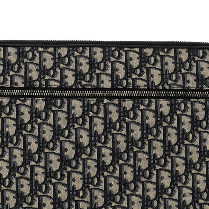 Christian Dior Oblique Grained Calfskin Laptop Case Blue Multicolor 8 of 11