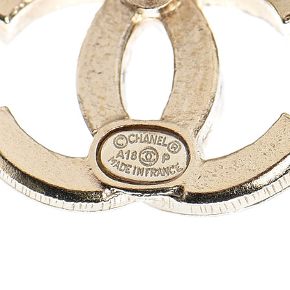 Chanel Crystal CC Earrings Gold 4 of 4