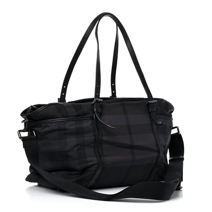 Burberry Nylon House Check Diaper Bag Black 2 of 11