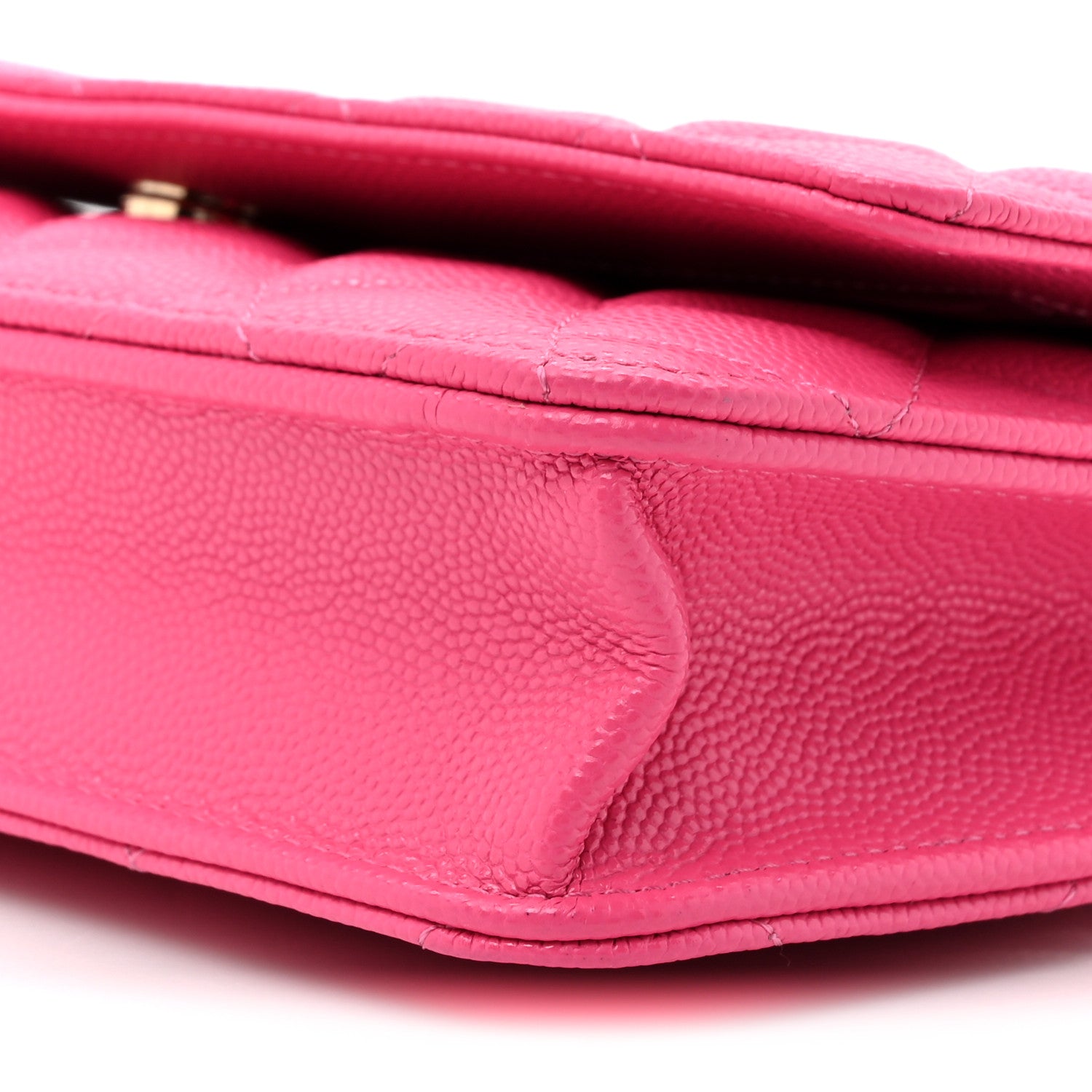 Chanel Caviar Quilted Wallet on Chain WOC Dark Pink 10 of 12
