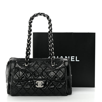 Chanel Patent Quilted Day Glo Flap Bag Black 22 of 22