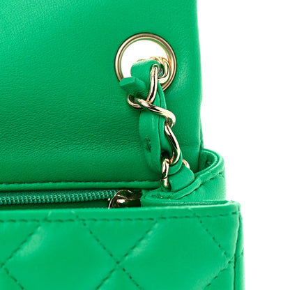 Chanel Lambskin Quilted Mini Square Flap Green 11 of 16