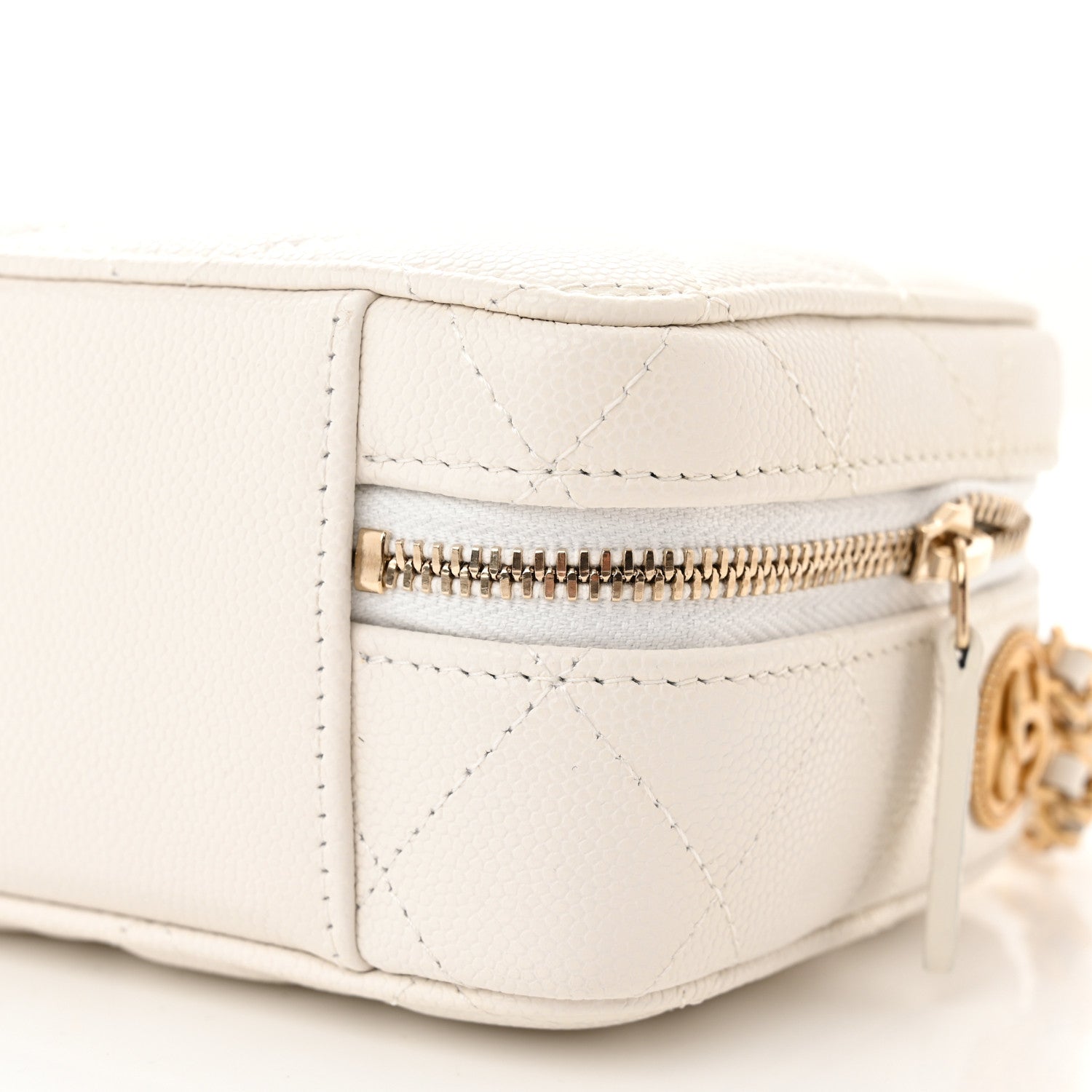 Chanel Caviar Quilted Twist Your Buttons Clutch With Chain White 10 of 14
