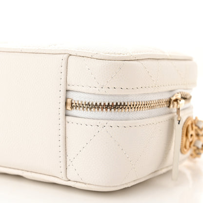 Chanel Caviar Quilted Twist Your Buttons Clutch With Chain White 10 of 14