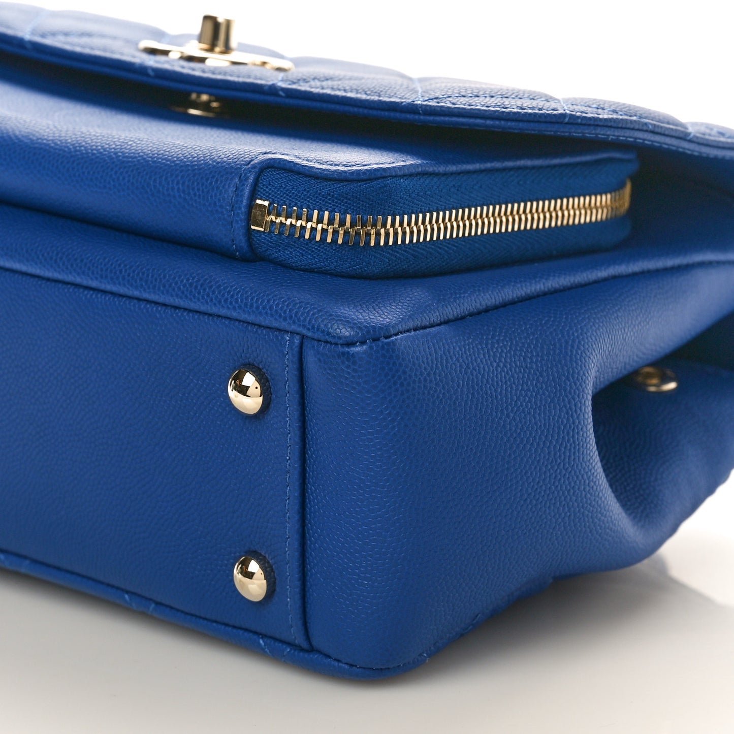 Caviar Quilted Small Business Affinity Flap Dark Blue