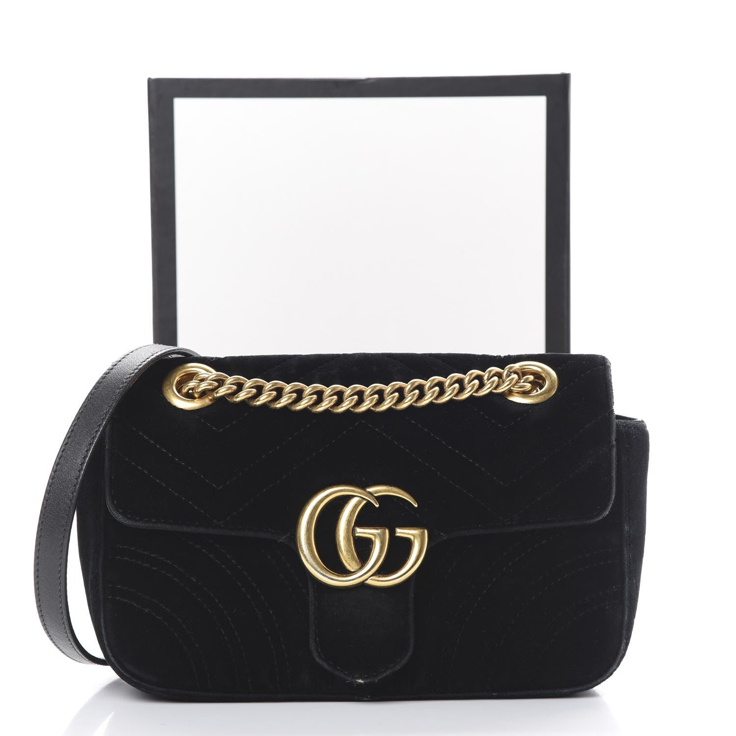 Gucci Velvet Matelasse Mini GG Marmont Shoulder Bag Black 20 of 20