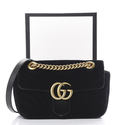 Gucci Velvet Matelasse Mini GG Marmont Shoulder Bag Black 20 of 20