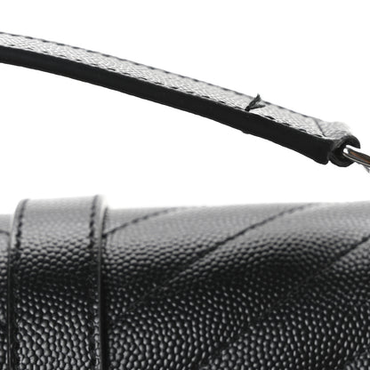 Saint Laurent Grain De Poudre Textured Mixed Matelasse Triquilt Medium Monogram Satchel Black 11 of 11