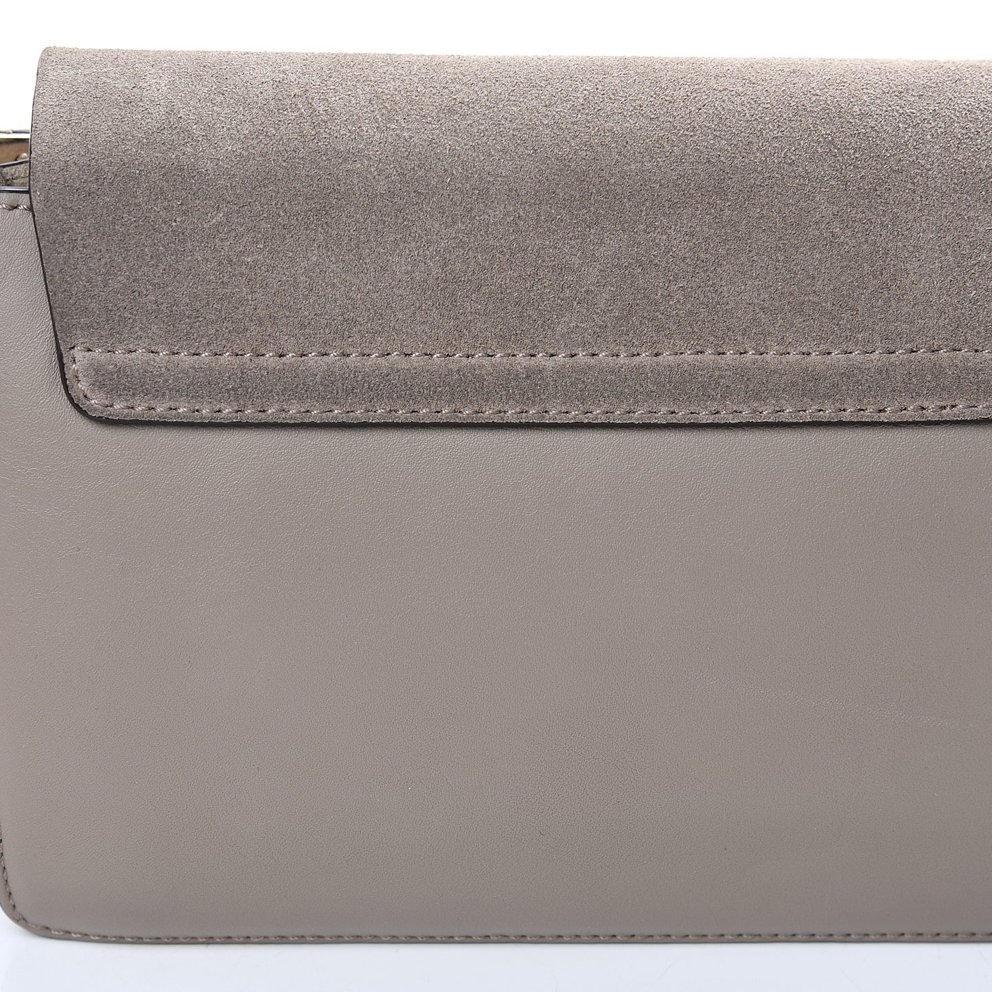 Suede Calfskin Small Faye Shoulder Bag Motty Grey