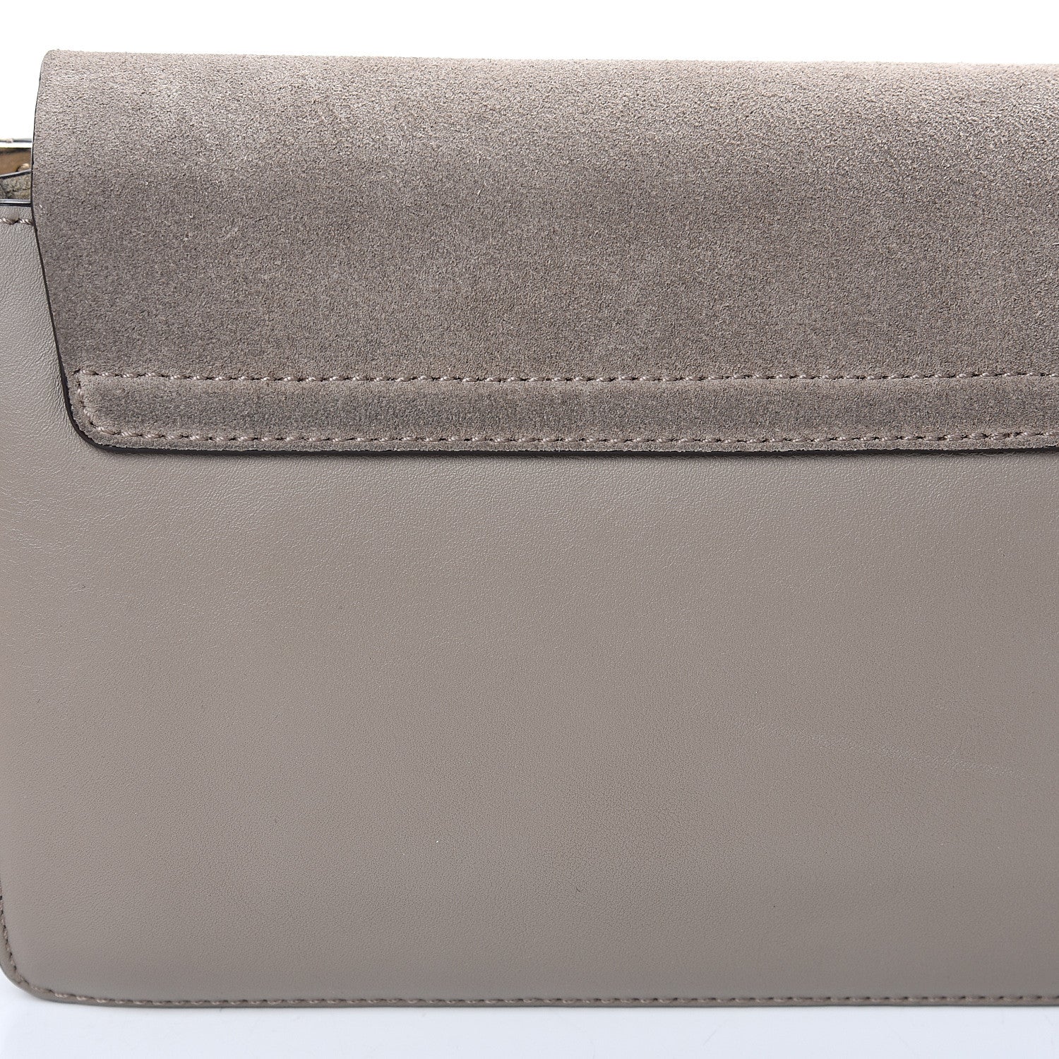 Chloe Suede Calfskin Small Faye Shoulder Bag Motty Grey 10 of 10