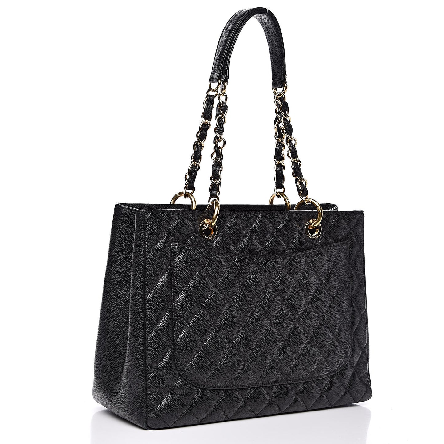 Caviar Quilted Grand Shopping Tote GST Black