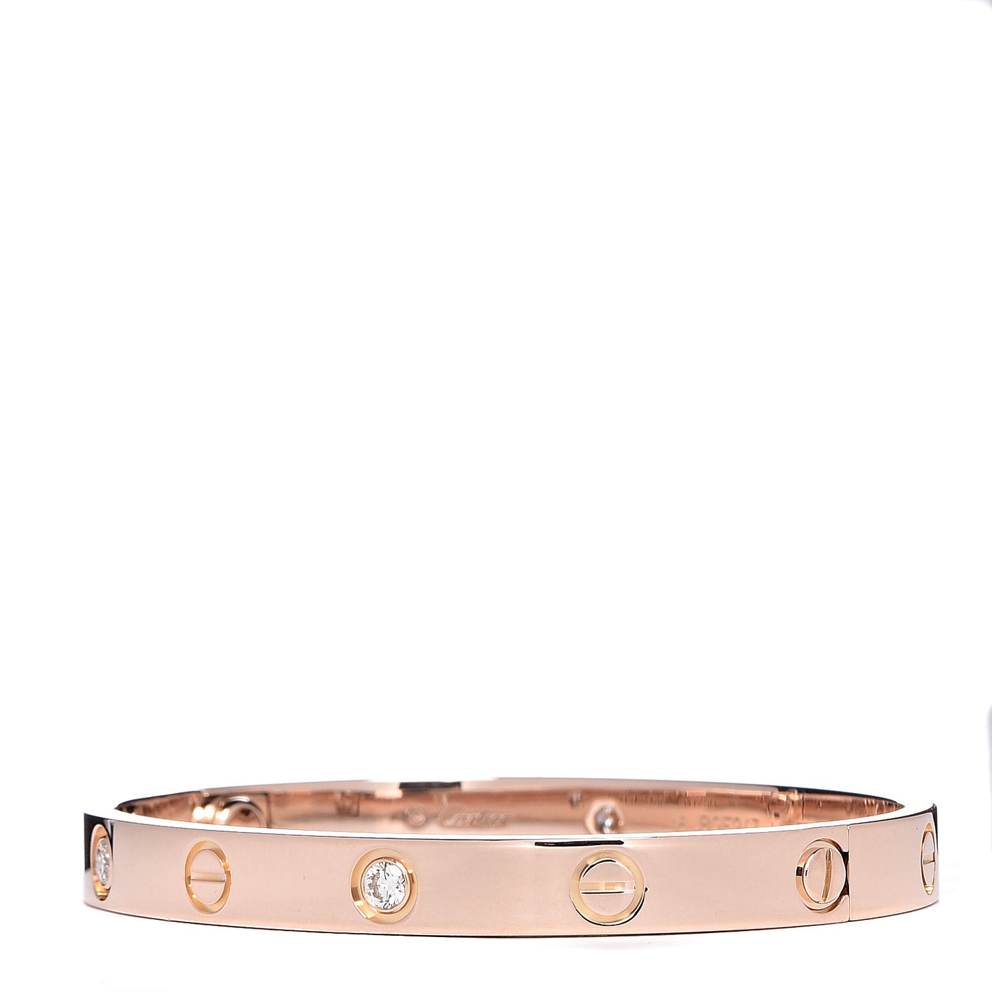18K Pink Gold 4 Diamond LOVE Bracelet 16