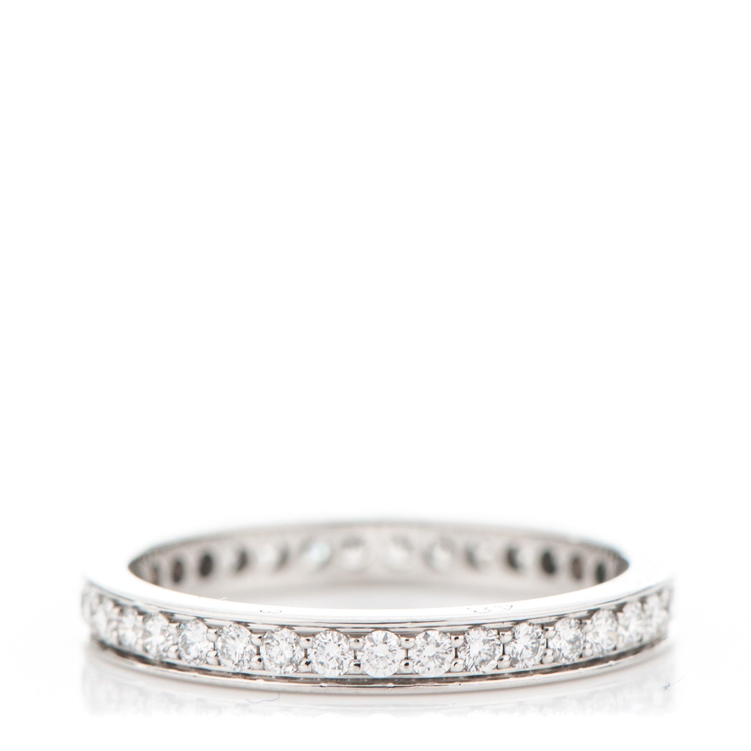 Cartier Platinum Diamond 2.4mm Ballerine Wedding Band Ring 48 4.5 1 of 7