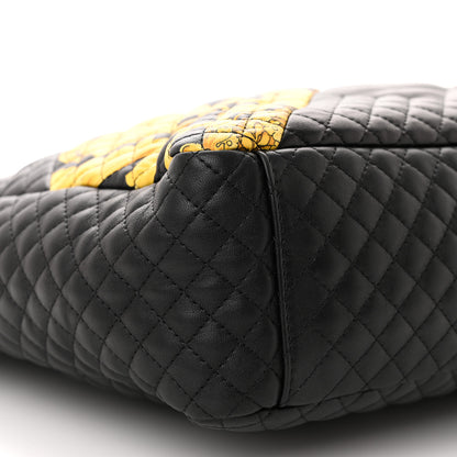 Versace Nappa Baroque Print Quilted Trapuntata Tribute Shoulder Bag Gold Black 8 of 10