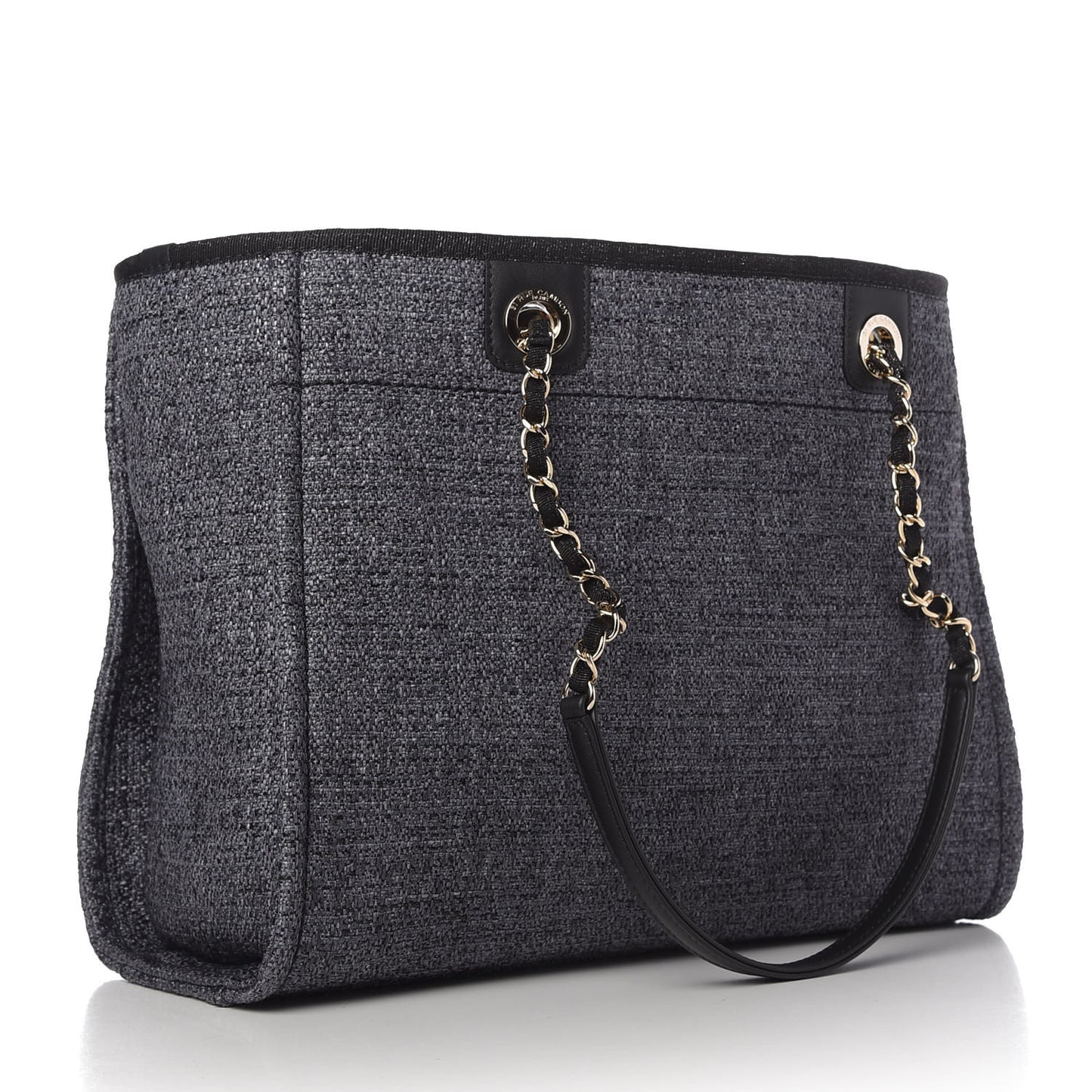 Lurex Boucle Small Deauville Tote Black