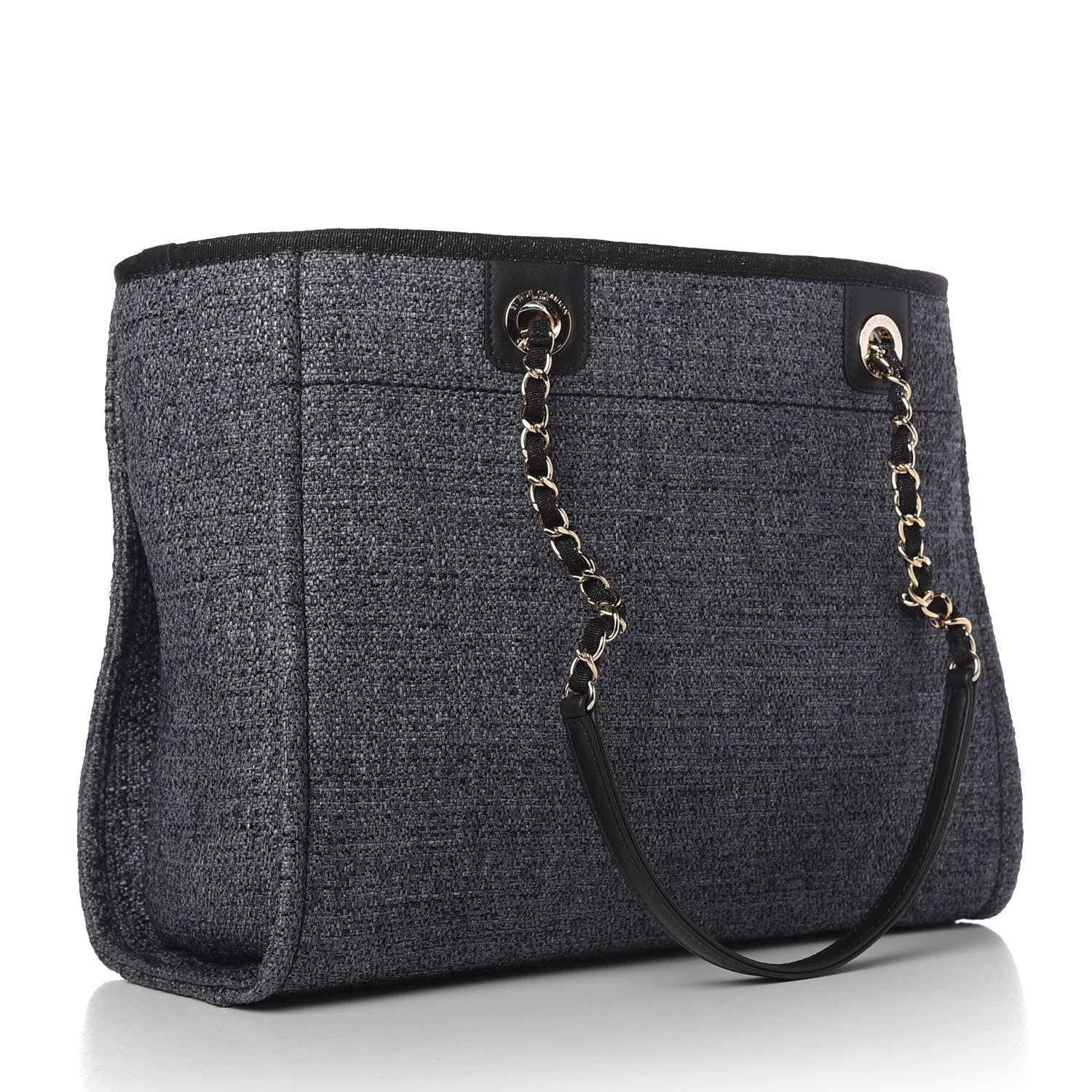 Chanel Lurex Boucle Small Deauville Tote Black 3 of 11