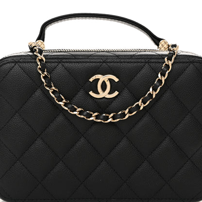 Chanel Caviar Quilted Top Handle Vanity Case Black 8 of 10