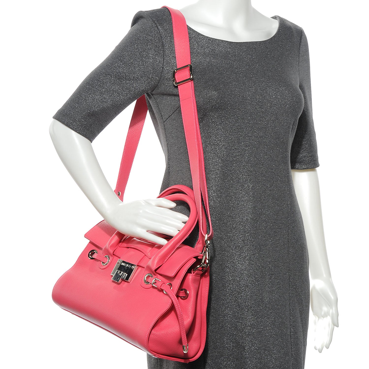 Jimmy Choo Leather Small Rosalie Satchel Geranium 2 of 7