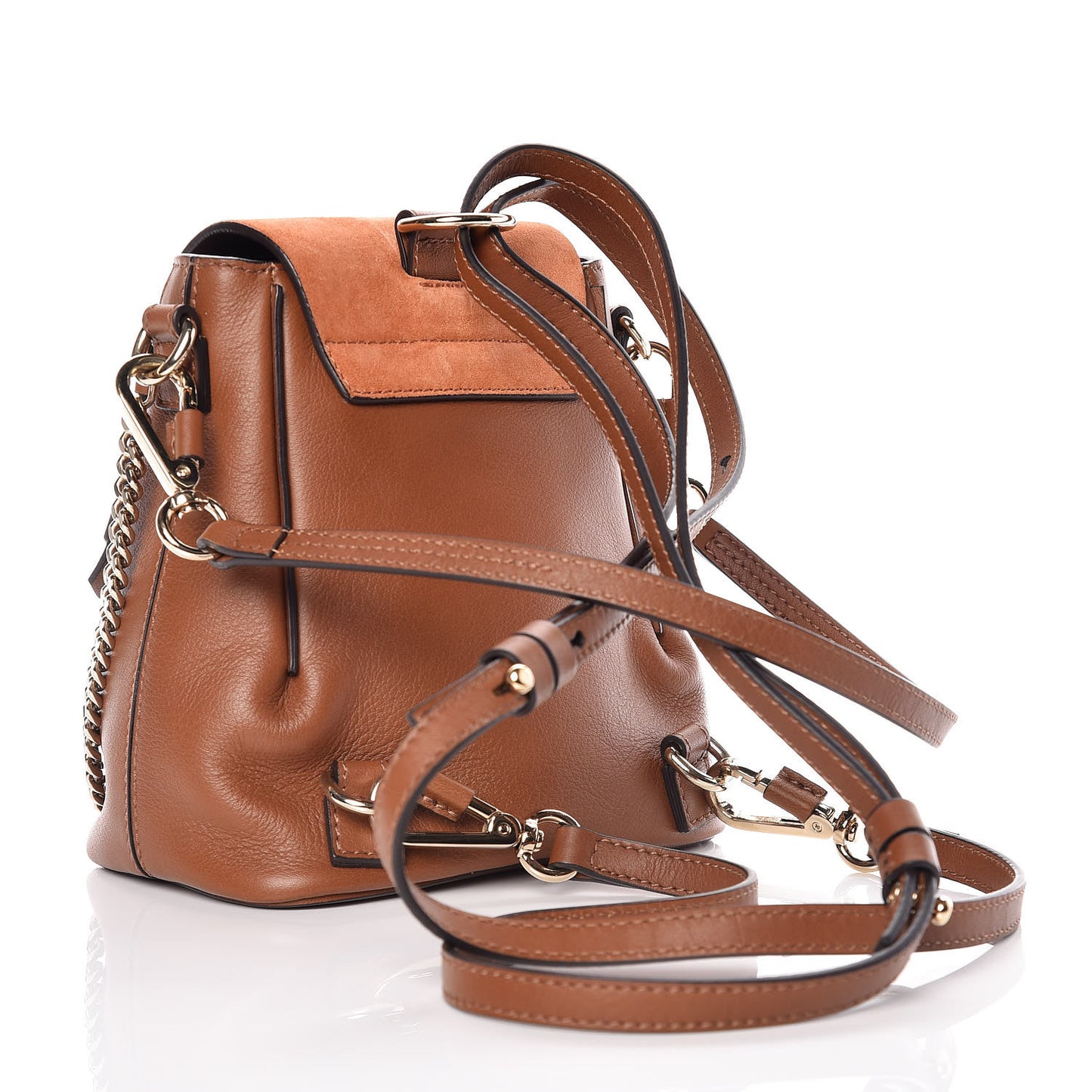 Suede Calfskin Mini Faye Backpack Tan