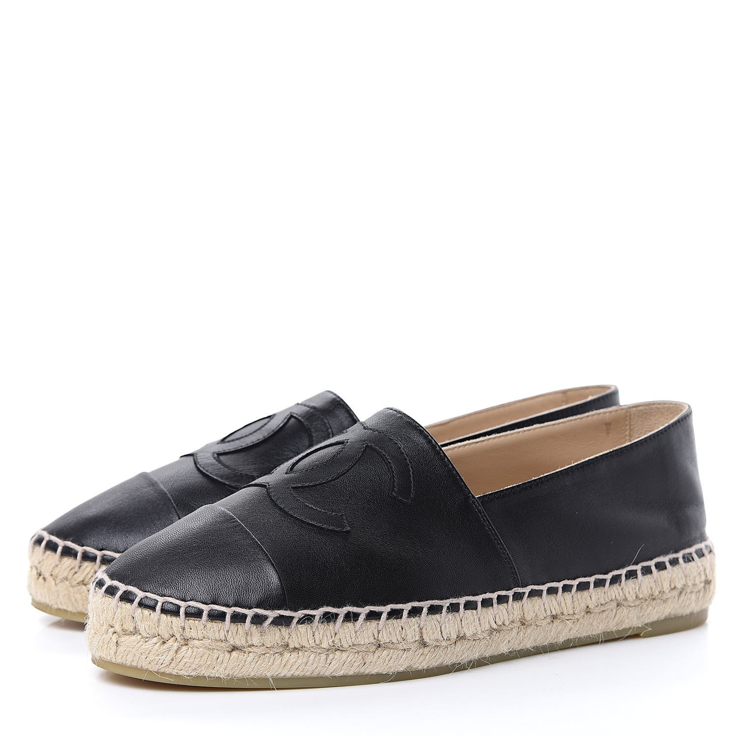 Chanel Lambskin CC Espadrilles 38 Black 3 of 9