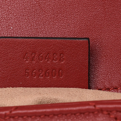 Gucci Calfskin Matelasse Super Mini GG Marmont Shoulder Bag Hibiscus Red 7 of 9