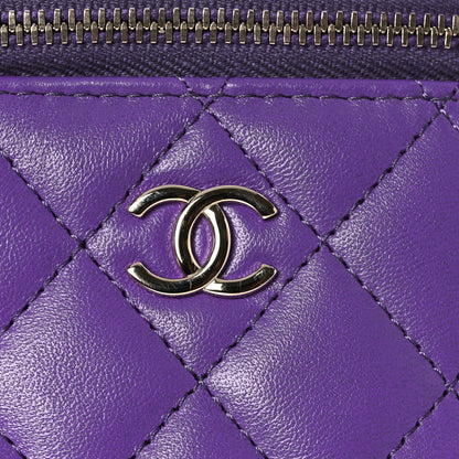 Chanel Lambskin Quilted Top Handle Mini Vanity Case With Chain Purple 8 of 14
