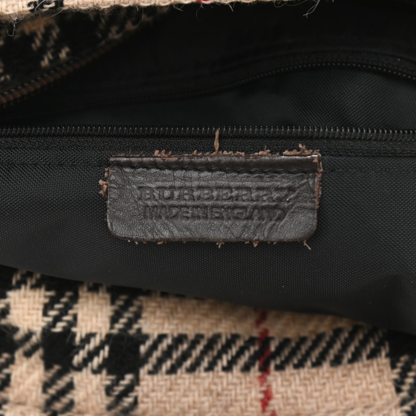 Wool House Check Shoulder Bag Beige