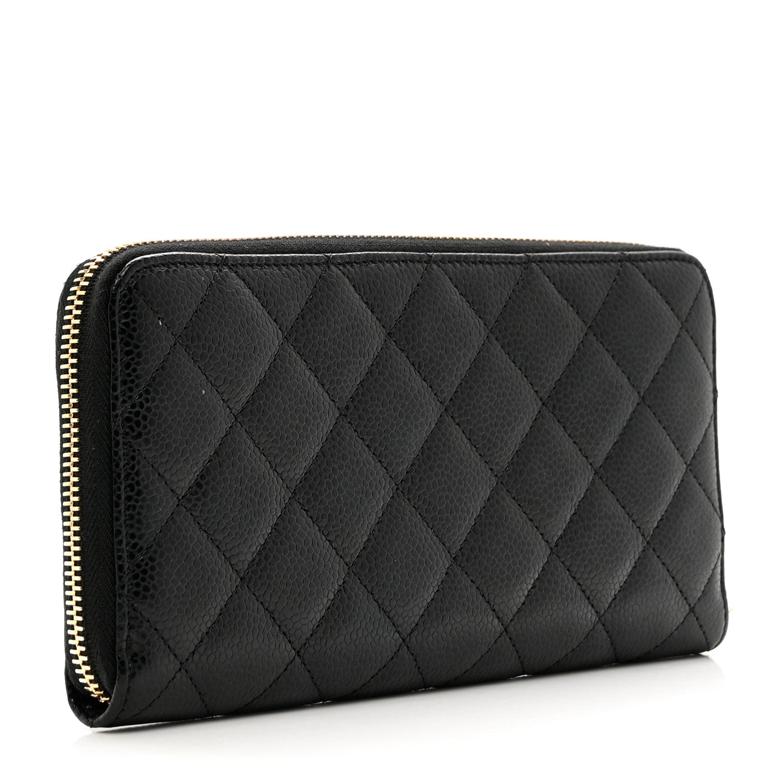 Chanel Caviar Quilted Large Gusset Zip Around Wallet Black 3 of 9