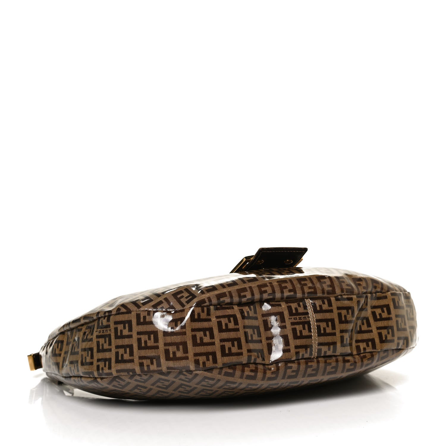 Fendi Vinyl Zucchino Shoulder Bag Tobacco 3 of 8