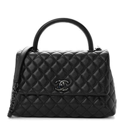 Chanel Caviar Quilted Small Coco Handle Flap So Black 1 of 11