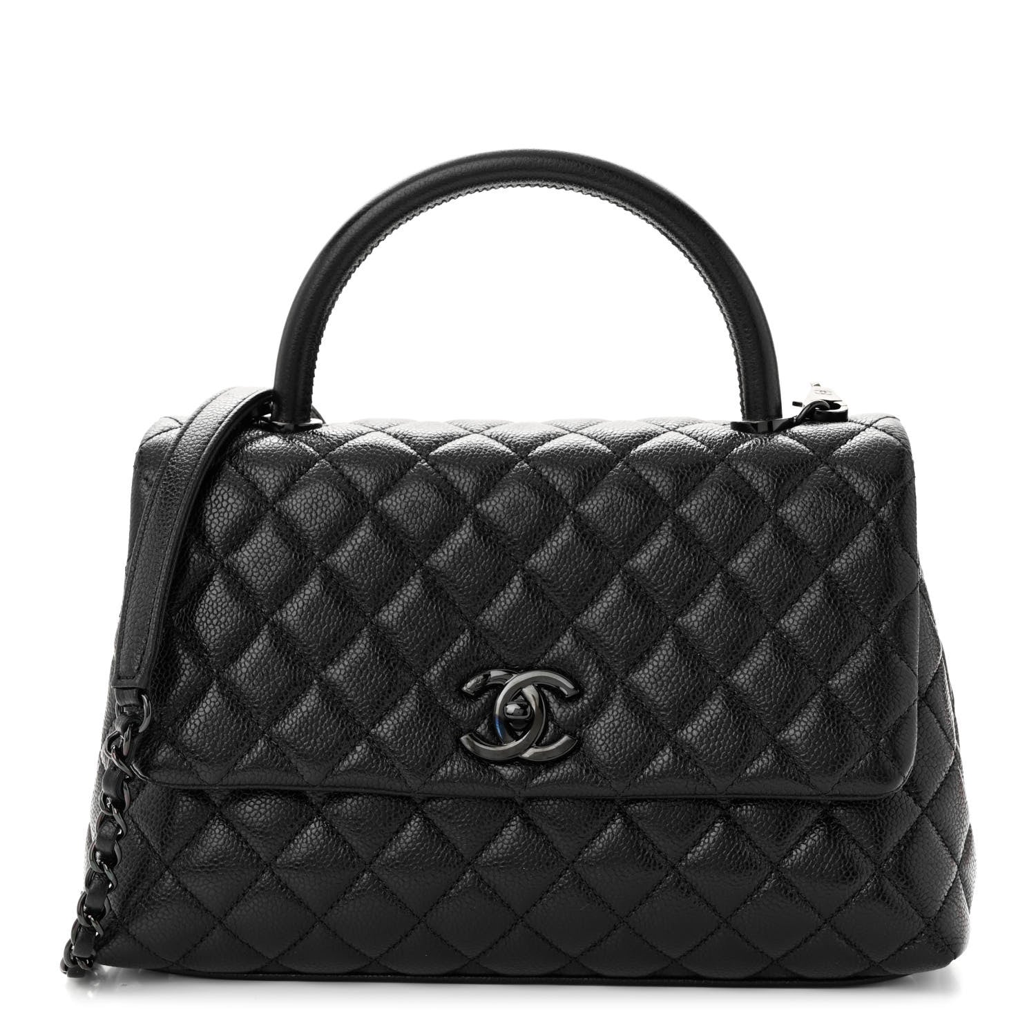 Chanel Caviar Quilted Small Coco Handle Flap So Black 1 of 11