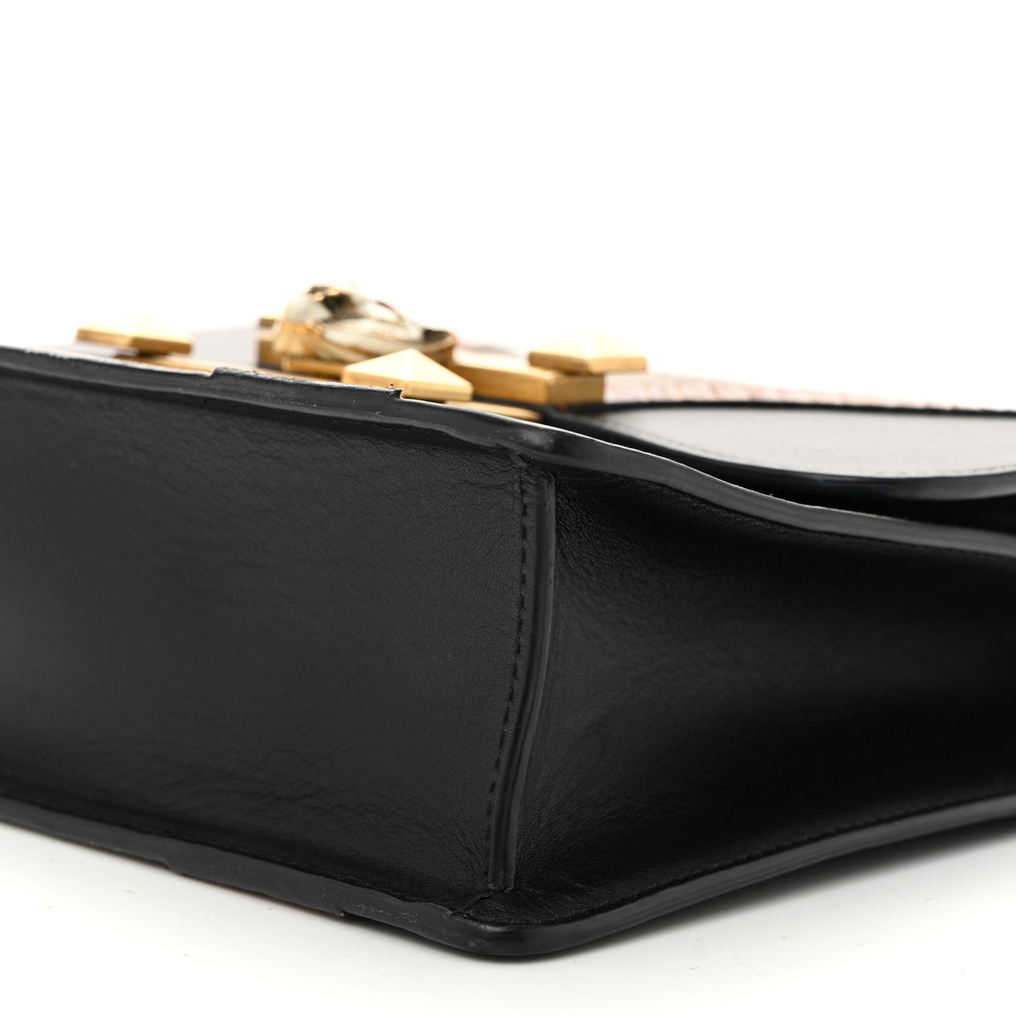 Nappa Elaphe GG Supreme Monogram Medium Osiride Shoulder Bag Black Bright Cuir Beige Ebony
