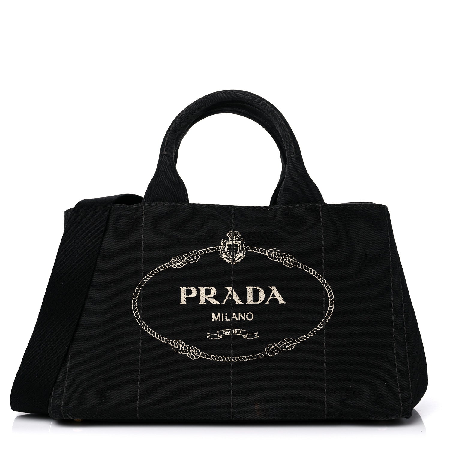 Prada Canapa Small Logo Tote Black 1 of 15
