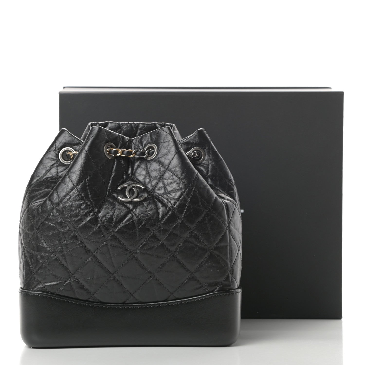 Chanel Aged Calfskin Quilted Small Gabrielle Backpack Black 14 of 14