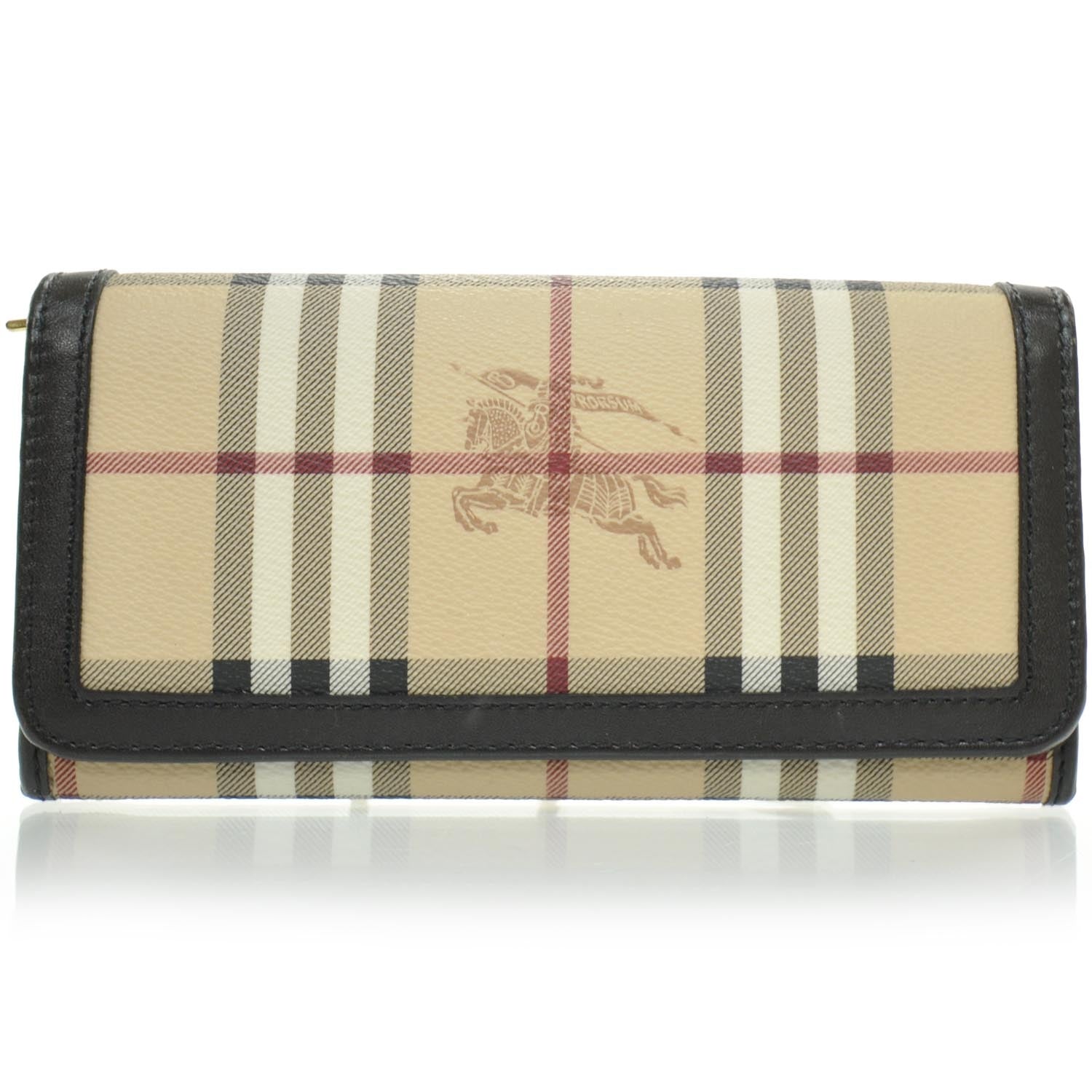 Burberry Haymarket Check Continental Wallet Brown 1 of 8