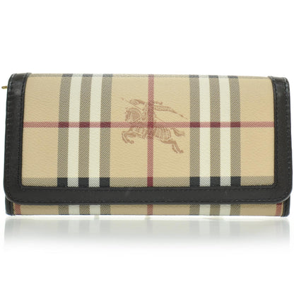 Burberry Haymarket Check Continental Wallet Brown 1 of 8