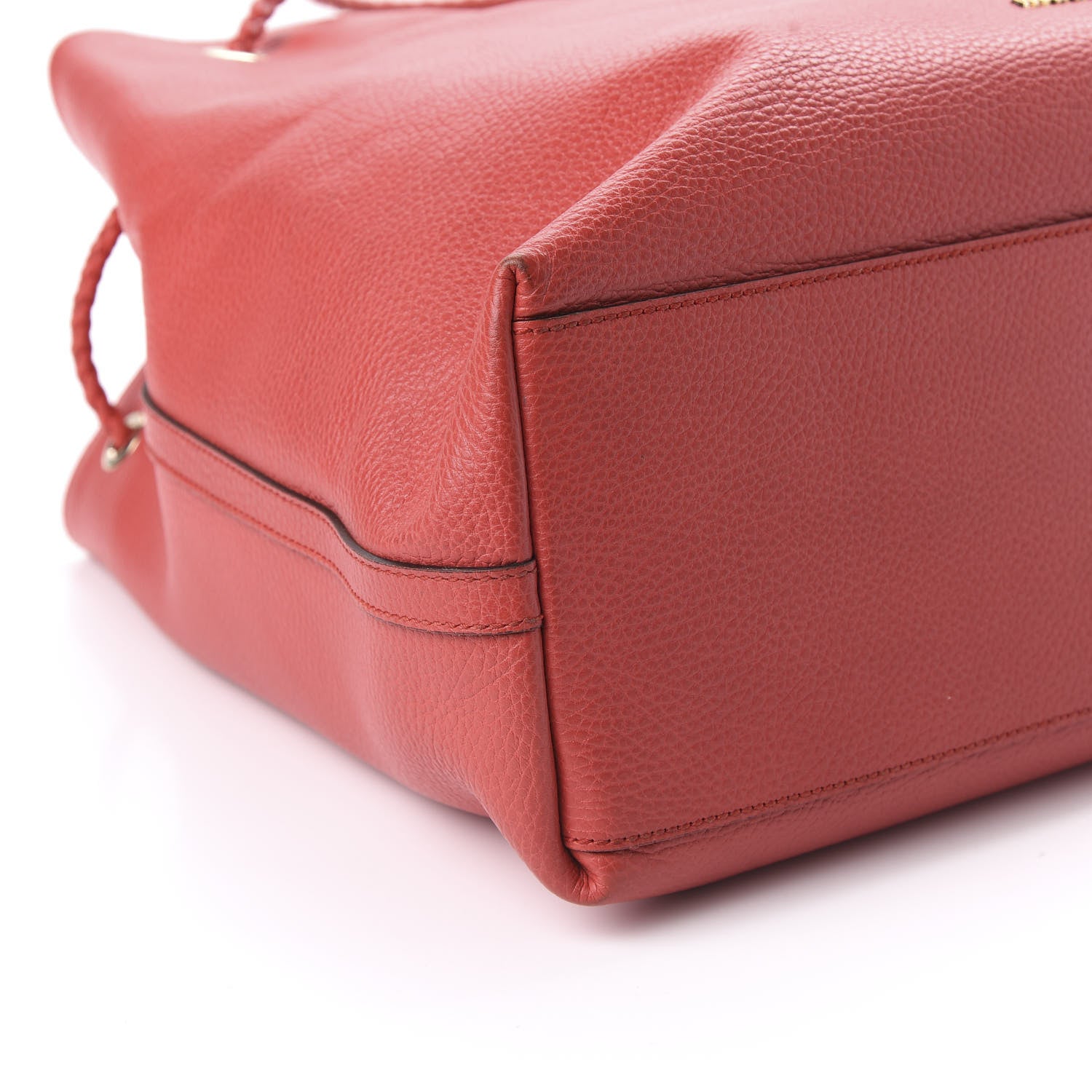 Gucci Calfskin Large Gifford Braided Handle Tote Sporting Red 6 of 10