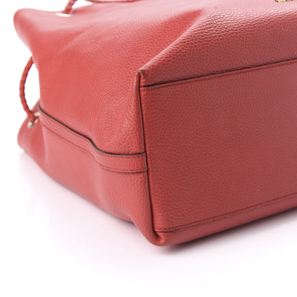 Gucci Calfskin Large Gifford Braided Handle Tote Sporting Red 6 of 10
