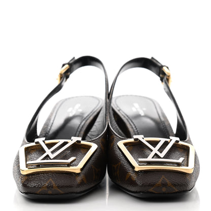 Louis Vuitton Monogram Madeleine Slingback Pumps 37.5 2 of 10