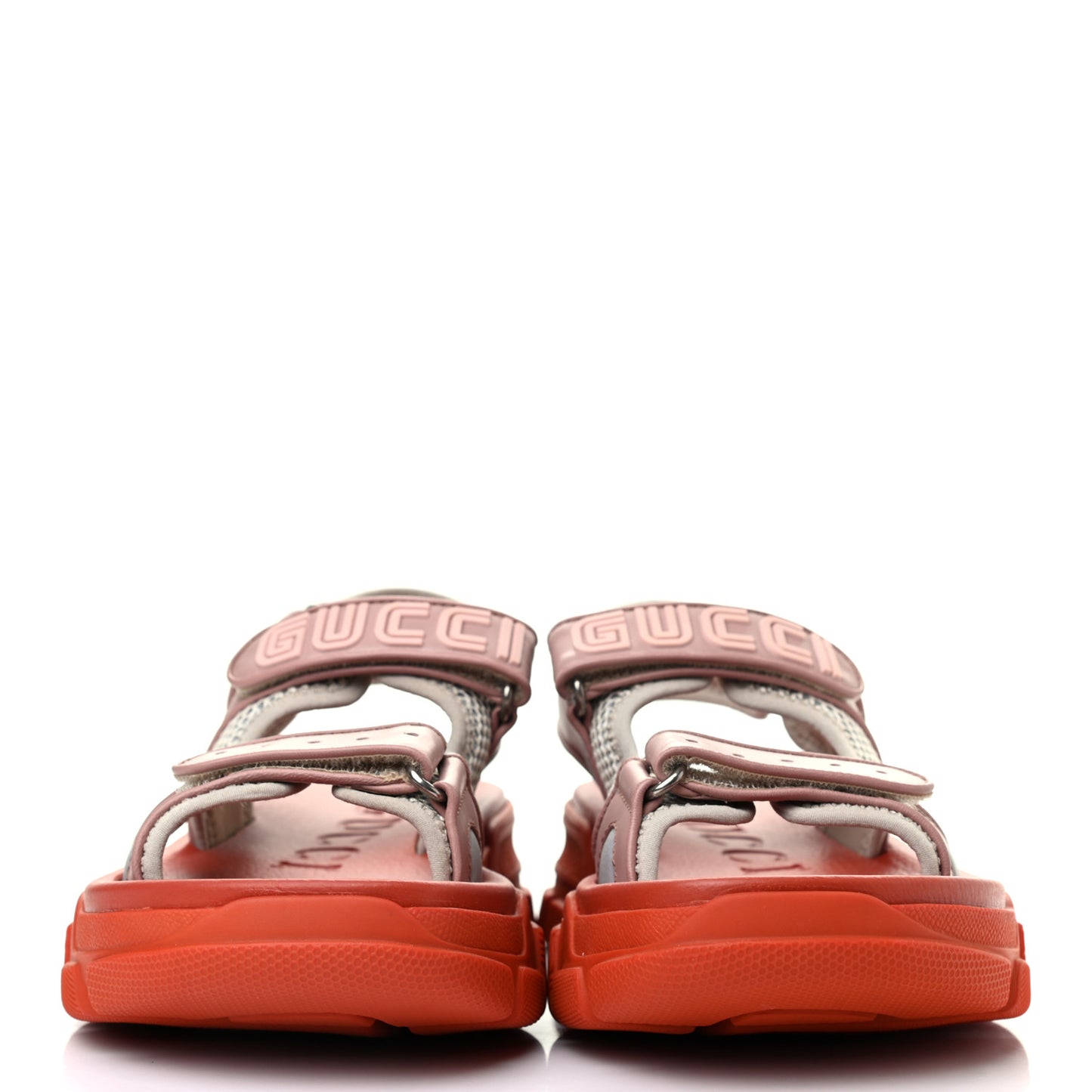 X SEGA Nappa Mesh Womens Aguru Sandals 37 Orange Pink