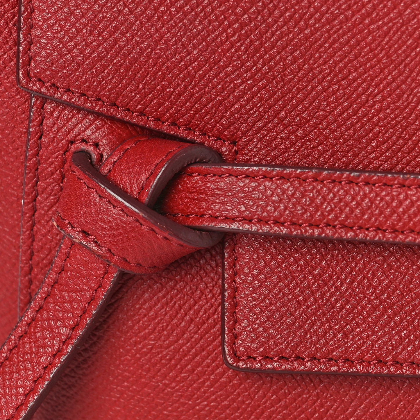 Grained Calfskin Nano Belt Bag Ruby