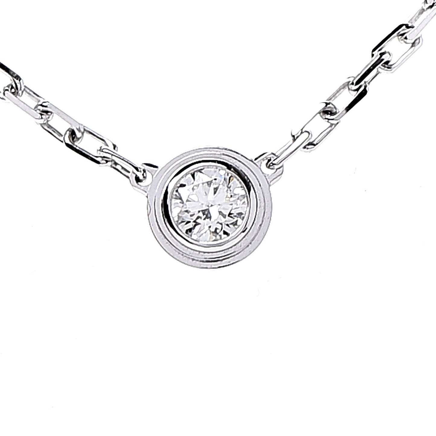 18K White Gold Diamond SM D'Amour Pendant Necklace